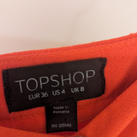 Topshop Blood Orange A-Line Skirt - Picture 4 of 4